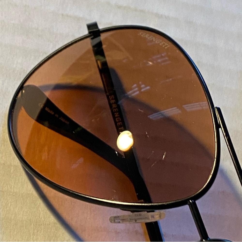 VTG SERENGETI Large Aviator 5222 PMB Rose Crystal Tone Sunglasses - Picture 6 of 16